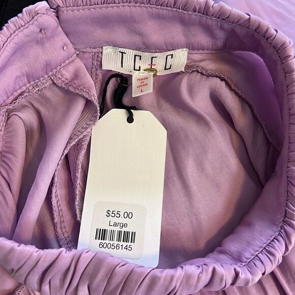 TCEC Lavender Poet Sleeve Blouse Top Large - Picture 10 of 11